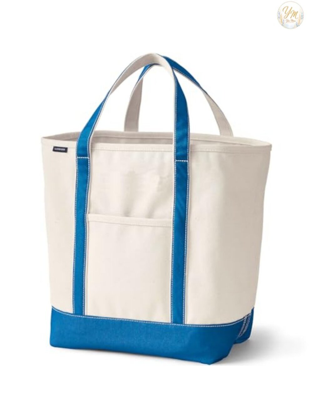 Large Cotton Canvas Tote with 5 Pockets, Shoulder Strap